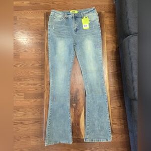 Pain's Blue Distressed And Embroidered Men's Jeans